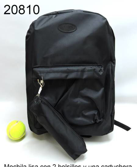 Imagen de MOCHILA LISA C/ 2 BOLSILLOS Y CARTUCHERA 1.26